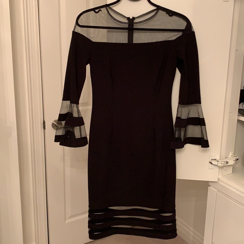 Avery G Black long sleeve dress